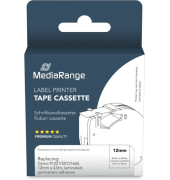 Schriftband MRDY91221, 12mm x 4m, schwarz/wei&szlig;, laminiert, kompatibel zu Dymo 91221/S0721660