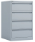 Karteischrank, 2-bahnig, 6 Schübe, (H x B x L) 915 x 570 x 622 mm, lichtgrau