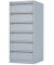 Karteischrank, 2-bahnig, 4 Schübe, (H x B x L) 1321 x 570 x 510 mm, lichtgrau