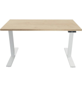 Schreibtisch E-WonderTech, elektrisch h&ouml;henverstellbar, 65,5-130,5cm (H), 160x80cm (BxT), rechteckig, ahorn / verkehrswei&szlig;