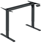Sitz-Steh-Schreibtisch E-StarterTech, höhenverstellbar, 112cm (H), 112,2x50cm (BxT), rechteckig, schwarz / schwarz