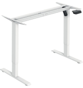 Sitz-Steh-Schreibtisch E-StarterTech, höhenverstellbar, 112cm (H), 112,2x60cm (BxT), rechteckig, weiß / weiß