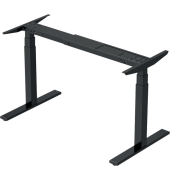 Schreibtisch E-WonderTech, elektrisch h&ouml;henverstellbar, 63-128cm (H), 180x80cm (BxT), rechteckig / schwarz