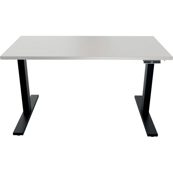 5020073995640 - Schreibtisch E-WonderTech elektrisch höhenverstellbar 655-1305cm (H) 140x60cm (BxT) rechteckig lichtgrau   schwarz 502007