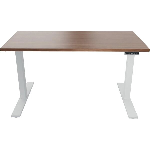 5020073995701 - Schreibtisch E-WonderTech elektrisch höhenverstellbar 655-1305cm (H) 140x60cm (BxT) rechteckig nussbaum   weiß 5020073995