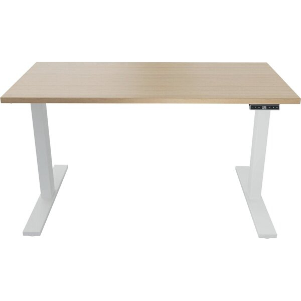 5020073995824 - Schreibtisch E-WonderTech elektrisch höhenverstellbar 655-1305cm (H) 140x80cm (BxT) rechteckig eiche   weiß 5020073995824