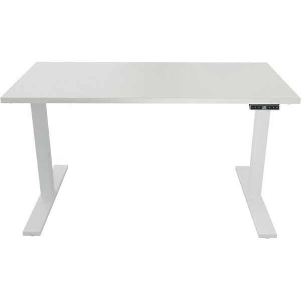 5020073995985 - Schreibtisch E-WonderTech elektrisch höhenverstellbar 655-1305cm (H) 160x80cm (BxT) rechteckig weiß   verkehrsweiß 502007