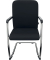 Besucherstuhl Classy, schwarz/silber / chrom, mit Armlehnen, Freischwinger