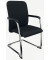 Besucherstuhl Classy, schwarz/silber / chrom, mit Armlehnen, Freischwinger