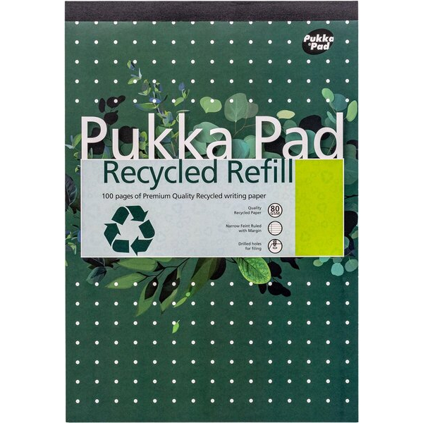 5032608001528 - Briefblock RCREF50 Lineatur 21   liniert A4 80g grün 50 Blatt 5032608001528 Pukka Pads