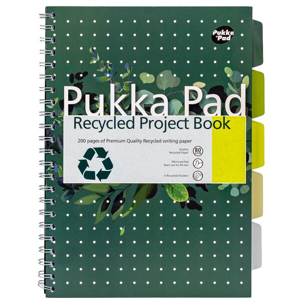 5032608060501 - Notizbuch 6050-REC grün A4 liniert 80g 100 Blatt   200 Seiten 5032608060501 Pukka Pads