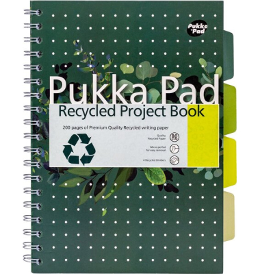 Notizbuch 6052-REC, Recycled, gr&uuml;n, B5, liniert, 80g, 100 Blatt / 200 Seiten