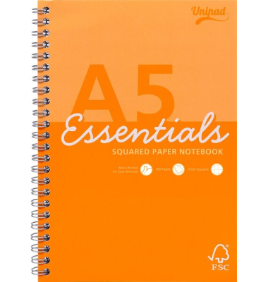 Collegeblock ESS-JOTA5AST(SQ), kariert / kariert, A5, 60g, orange oder rosa, 80 Blatt