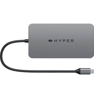 HyperDrive Dual 4K HDMI 10-in-1 USB-C Hub für M1/M2/M3 MacBooks, silber
