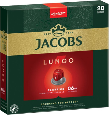 Kaffeekapseln Lungo Classic 00263393, 20 Stück, Kapseln im Portionskarton Kaffeekapseln Lungo Classic 00263393, 20 Stück, Kapseln im Portionskarton