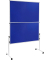 Moderationstafel ECONOMY 7-209400, 120x150cm, Filz (beidseitig), Rollen, pinnbar, klappbar, blau + blau