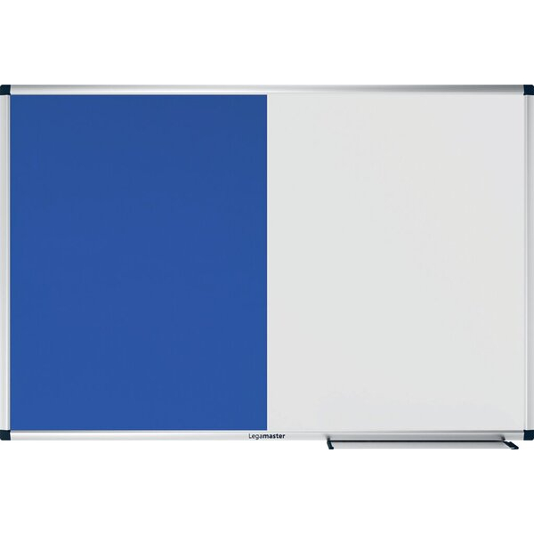8713797107549 - Kombiboard UNITE Pinboard & Whiteboard B 900 x T 126 x H 600 mm Markerablage lackierter Stahl & Filz weiß & blau