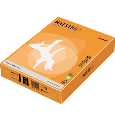 Kopierpapier Maestro 9417-OR43B80B orange A3 80g