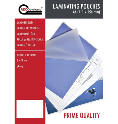Laminierfolien Prime Quality RK1805062, A6, 111x154mm, 75mic x2, glänzend