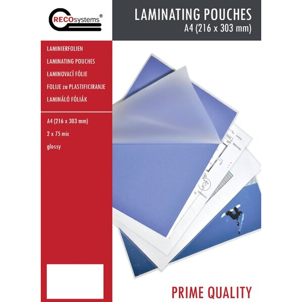 9009420001551 - Laminierfolien 216 mm x 303 mm DIN A4 Stärke 2 x 75 Micron glänzend 9009420001551 Reinauer HandelsgesmbH
