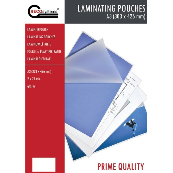 9009420001643 - Laminierfolien 303 mm x 426 mm DIN A3 Stärke 2 x 75 Micron glänzend 9009420001643 Reinauer HandelsgesmbH