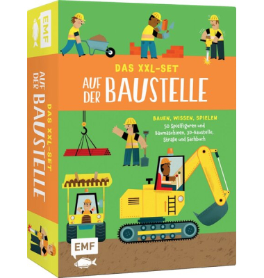 Set mit Sachbuch inkl. Figuren und Baumaschinen