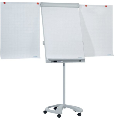 Flipchart PRO Deluxe, FC81, 67x95cm (BxH), wei&szlig;, ohne Rollen, mit 2 Seitenarmen