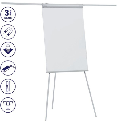 Flipchart ECO, F2100/N, 68x70cm, hellgrau, ohne Rollen, mit 2 Seitenarmen
