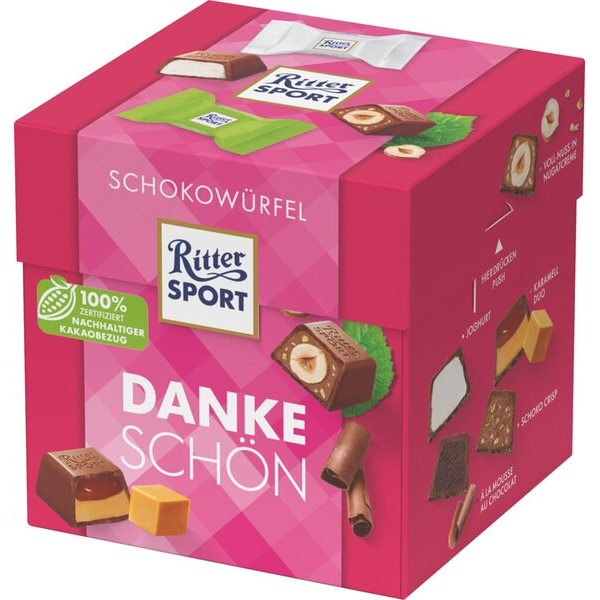 4255704325287 - Ritter Sport Schokowürfel Dankeschön 22er Geschenkverpackung  4255704325287 Ritter-Sport