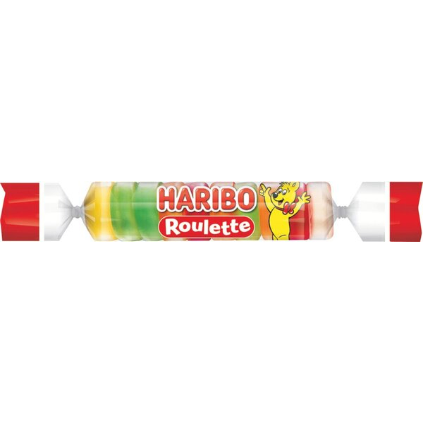 4001686372234 - Fruchtgummi ROULETTE Rolle 10 Fruchtgummi-Scheiben mit Frucht-  4001686372234 Haribo