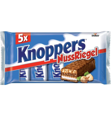 Knoppers NussRiegel 5x40g 5 einzeln verpackte Waffelriegel 
