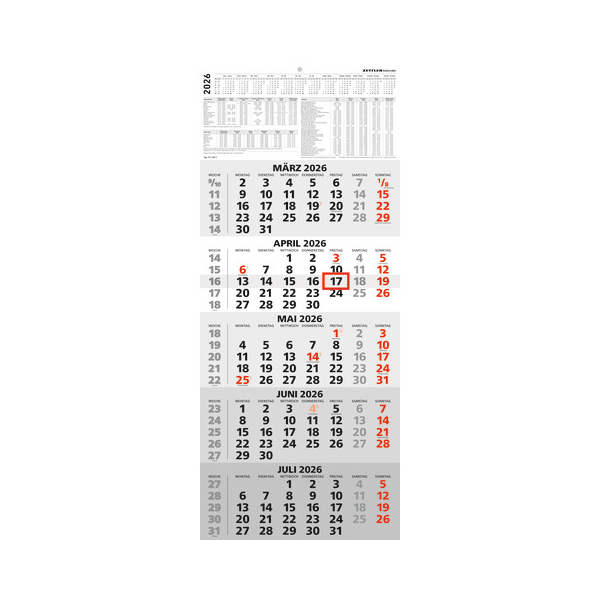 Zettler Wandkalender 660174,  4069095012448 Zettler
