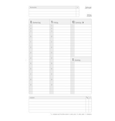 Buchkalender 50486, Buchkalender, tintenblau, 1 Woche / 2 Seiten, 21x13,5cm (A5), 2026