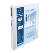 Ringbuch Kreacover 51820E, A4 Maxi 2 Ringe 15mm Ring-&Oslash; Pappe wei&szlig;