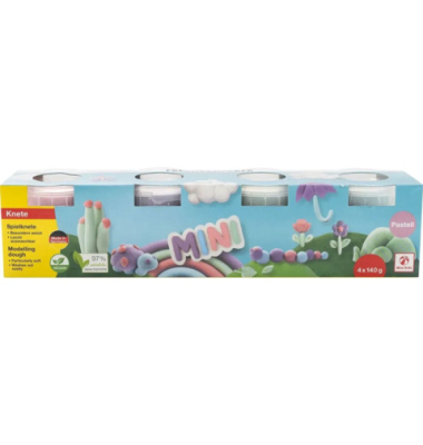 Spielknete 4ST Pastell sortiert