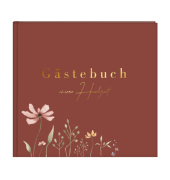Gästebuch Hochzeit Blütenliebe bordeaux