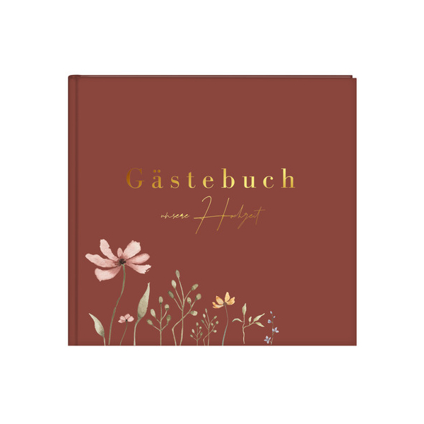Goldbuch Gästebuch 50 043, Blütenliebe bordeaux, 100 Seiten 4009835500439 Goldbuch