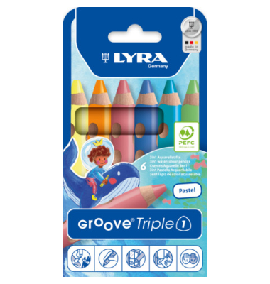 Buntstifte Groove, L3831065, farbig sortiert, rund