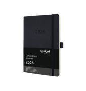 Buchkalender C2624, schwarz, 1 Woche / 1 Seite, 13,5x21cm (A5)