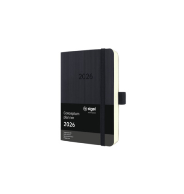 Buchkalender C2621, schwarz, 1 Seite / 1 Tag,  (9,3x14cm)