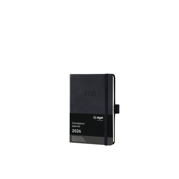 4004360772665 - Buchkalender C2615 schwarz 2 Seiten   links Woche   rechts Notizseite  4004360772665 Sigel
