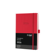 Buchkalender C2664, Conceptum, rot, 2 Seiten / 1 Woche,  (ca. A5), 2026