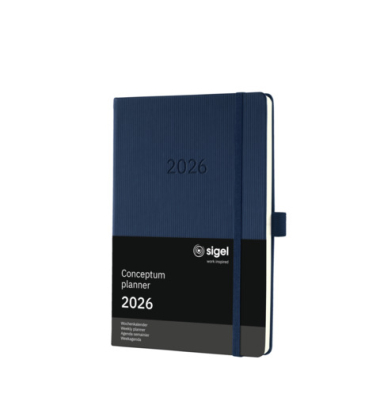 Buchkalender C2662, Conceptum, dunkelblau, 1 Woche / 2 Seiten, 14,8x21,3cm (ca. A5), 2026