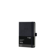 Buchkalender C2613, schwarz, 1 Woche / 2 Seiten, 10,8x15,1cm (A6)