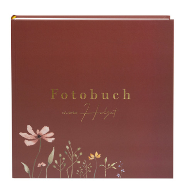Fotoalbum Hochzeit 08 043, Bl&uuml;tenliebe bordeaux, 31x30cm (BxH), 60 Seiten