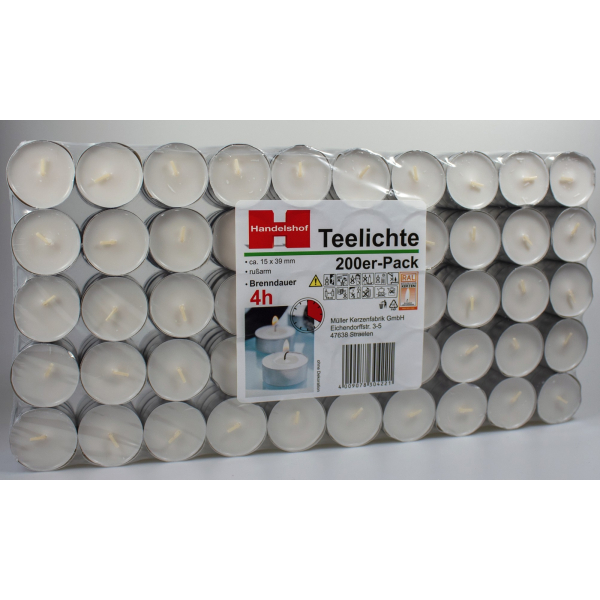 4009078304221 - Teelichter FLATPACK 690820 weiß  4009078304221 200 Stück