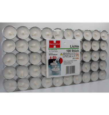 Teelichter FLATPACK 885498 wei&szlig; 3,75cm ca. 6 Stunden Brenndauer