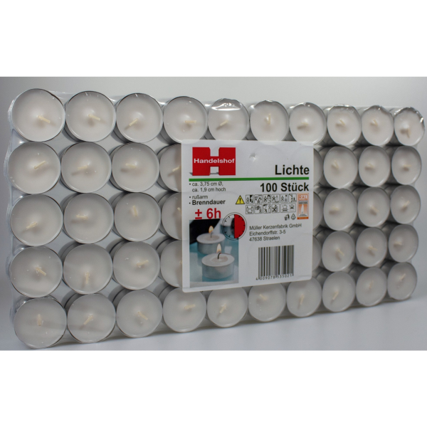 4009078535021 - Teelichter FLATPACK 885498 weiß  4009078535021 100 Stück