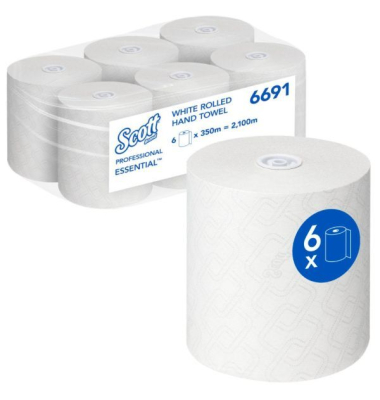 MAX Rollentandtücher, 1-lagig weiß 19,8 cm x 350 m -- 6x350m