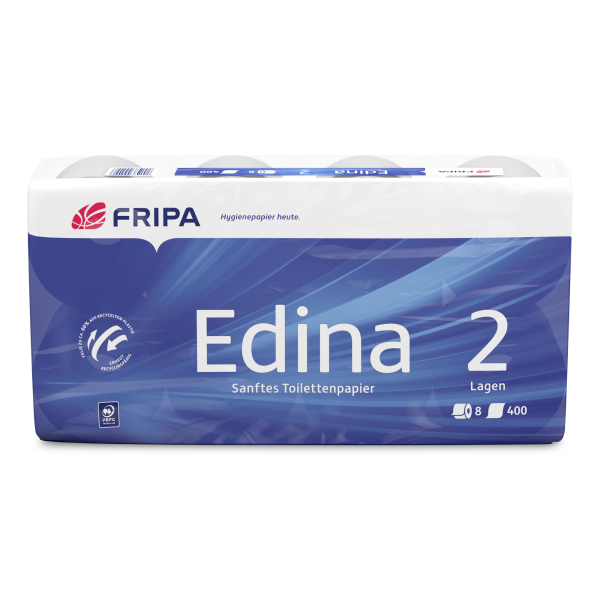 4000883092006 - Toilettenpapier Edina 1010809 2-lagig hochweiß 400 Blatt   Rolle 4000883092006 8 Stück
